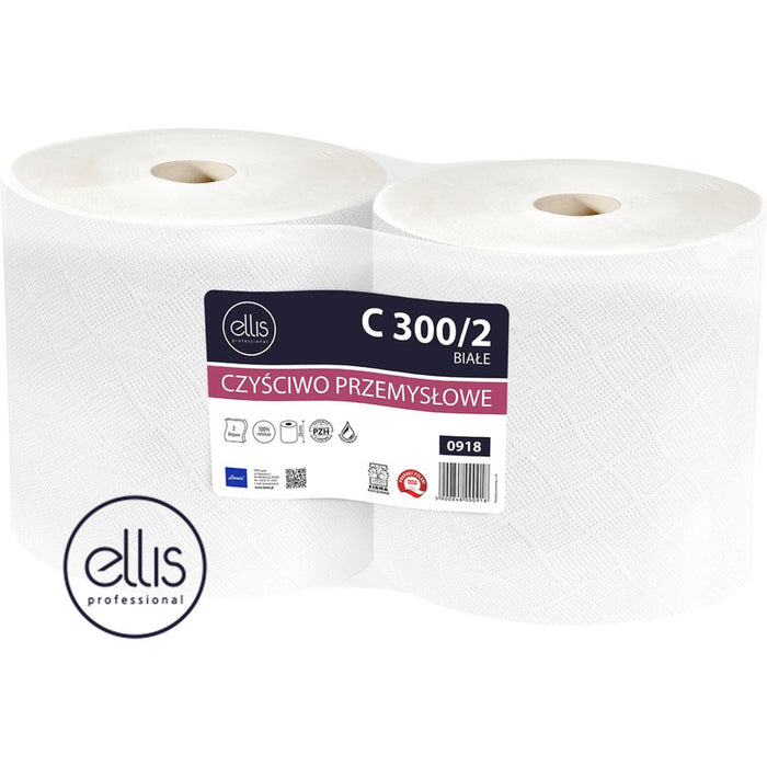 Ellis Cleaning wipes on a roll, 290m, 2-ply, white cellulose (2)