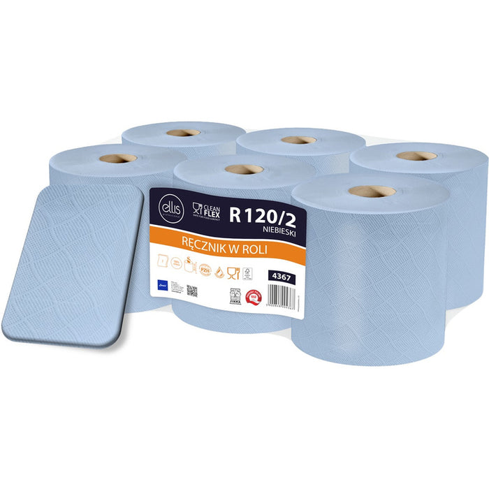 Ellis Paper Towel Roll 120m 2ply cellulose blue (6)