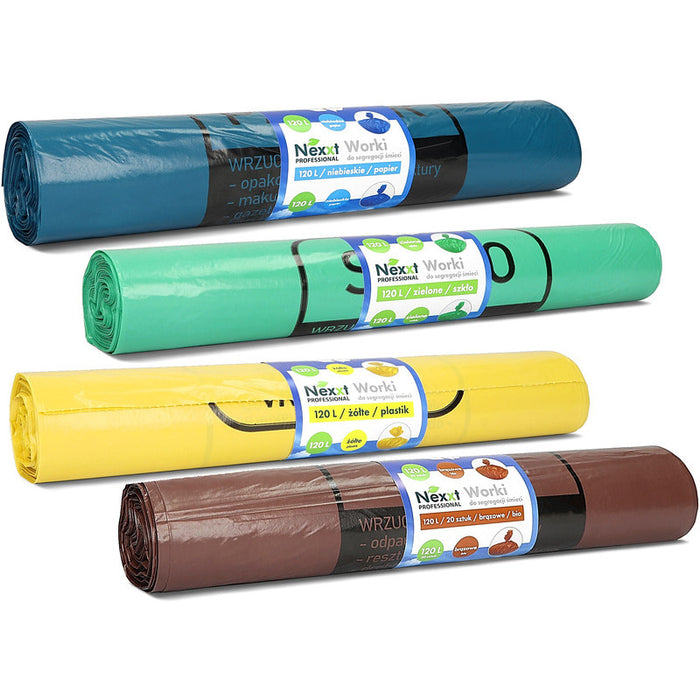 Nexxt refuse sacks 120L LDPE brown (20)
