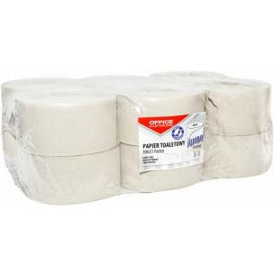 Office Products Jumbo Toilet Paper 120m 1-ply recycled grey (12)