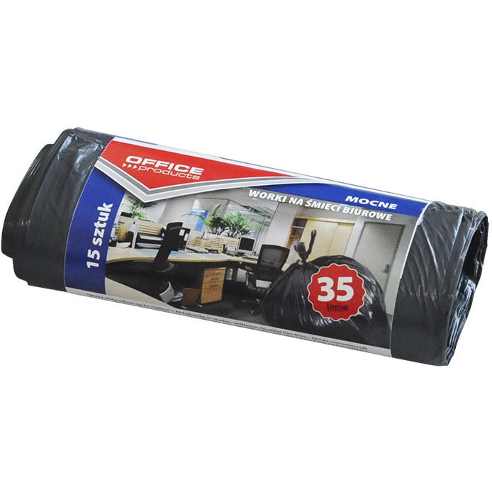 Office Products 35L LDPE black garbage bags (15)