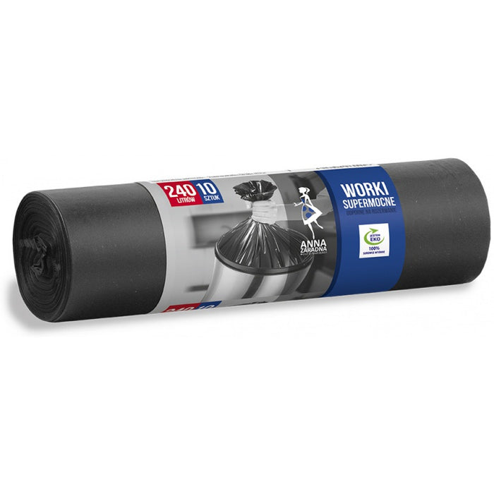 GARBAGE BAGS 240L LDPE BLACK (10)