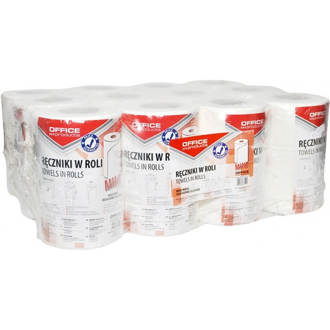 Ręczniki w rolce Office Products 50m 2w celuloza białe (12)