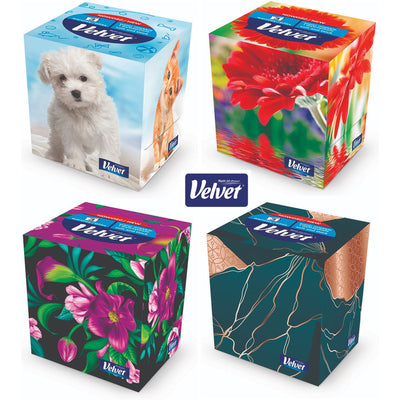 Velvet Cube Tissues 3-ply white (56)