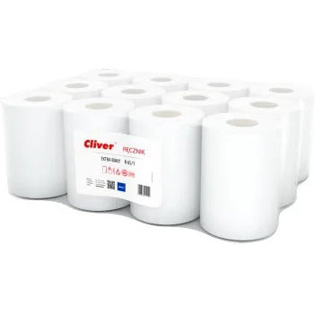 Cliver Paper Towel Roll 65m 1-ply recycled white (12)