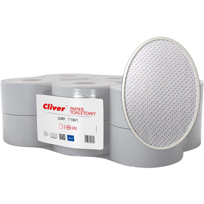 Toilet paper Cliver 130m 1-ply recycled grey (12)