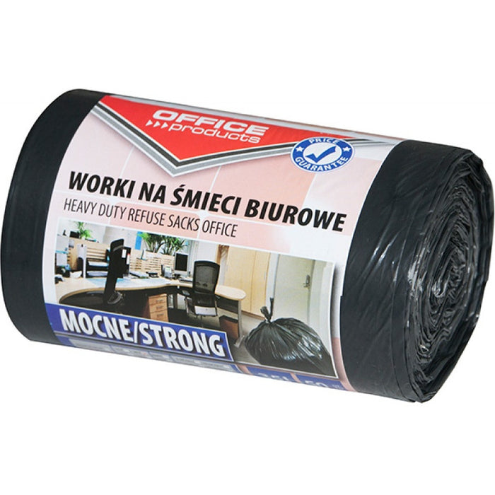 Office Products 35L LDPE Black Bin Bags (50)