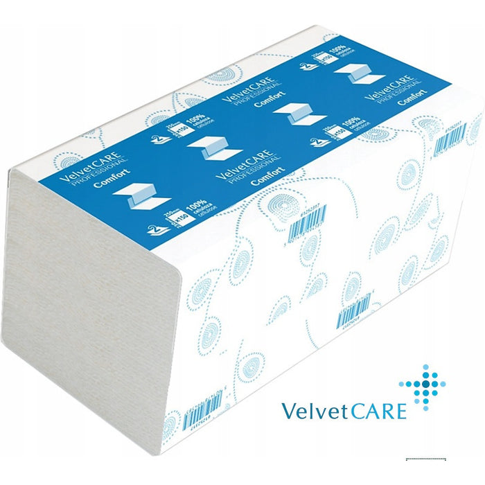 Velvet Care V-Fold 2-Ply Cellulose White Paper Towels (150)
