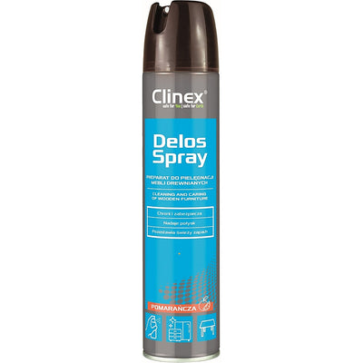 Spray do pielęgnacji i czyszczenia mebli drewnianych CLINEX Delos Shine, 300ml