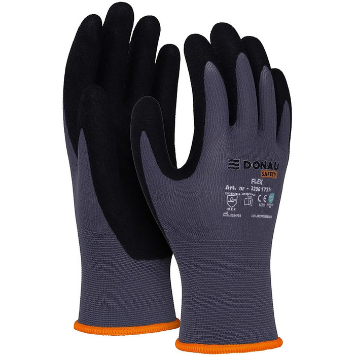 Rękawice Donau Safety Flex rozm.8 szare