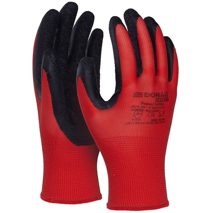 Donau Safety Super Latex Gloves size 9 red